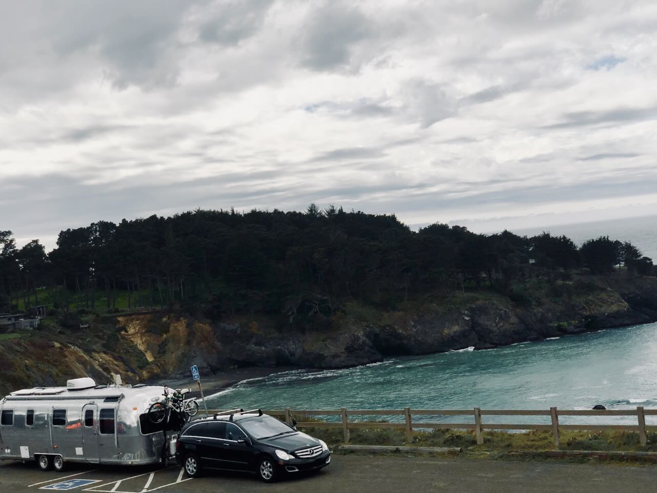 Parked at a rugged coastal overlook